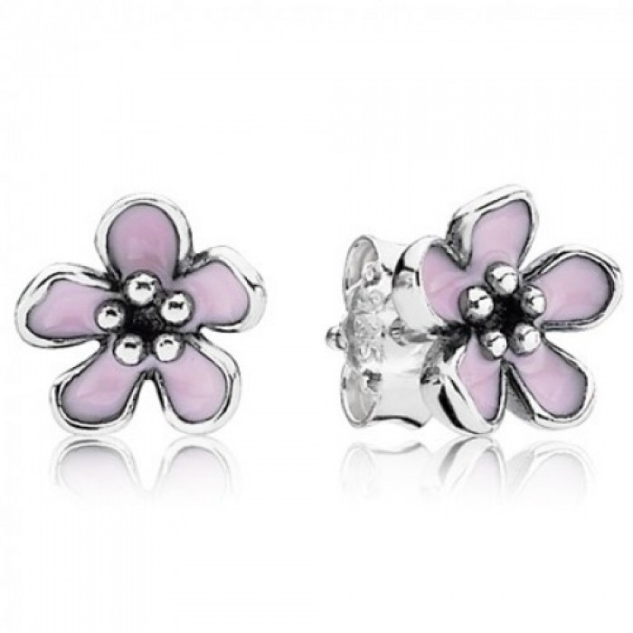 Pandora Earring-Cherry Blossom Flowers Stud Outlet
