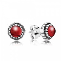 Pandora Earring-January Birthstone Garnet Stud Outlet