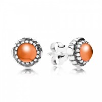 Pandora Earring-July Birthstone Carnelian Stud Outlet Pandora Earring-July Birthstone Carnelian Stud Outlet