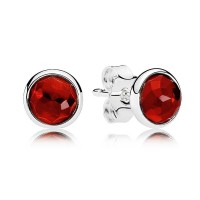 Pandora Earring-July Birthstone Ruby Droplet-925 Silver Outlet Pandora Earring-July Birthstone Ruby Droplet-925 Silver Outlet