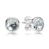 Pandora Earring-March Birthstone Light Blue Crystal Droplet Outlet