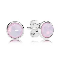 Pandora Earring-October Birthstone Pink Crystal Droplet-925 Silver Outlet