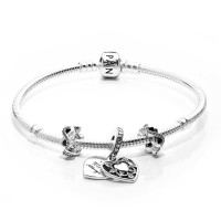 Pandora Bracelet-My Wife Always Love Complete-Cubic Zirconia-Silver Outlet Pandora Bracelet-My Wife Always Love Complete-Cubic Zirconia-Silver Outlet