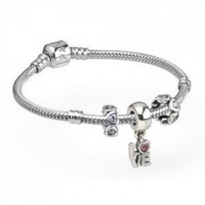 Pandora Bracelet-Pink Love Dropper Complete Outlet