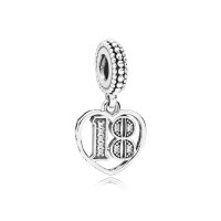 Pandora Charm-18 Years Love Dangle-Clear CZ Outlet Pandora Charm-18 Years Love Dangle-Clear CZ Outlet