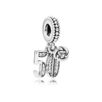 Pandora Charm-50 Years Love Dangle-Clear CZ Outlet Pandora Charm-50 Years Love Dangle-Clear CZ Outlet