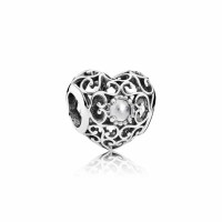 Pandora Charm-April Signature Heart-Rock Crystal Outlet Pandora Charm-April Signature Heart-Rock Crystal Outlet