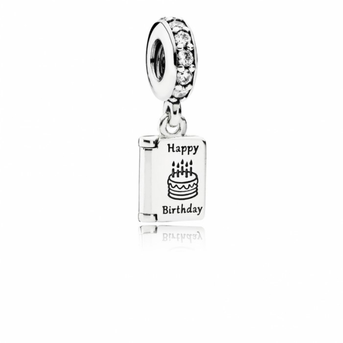 Pandora Charm-Birthday Wishes Dangle-Clear CZ Outlet