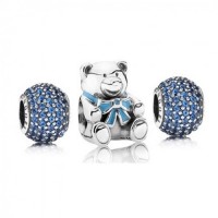 Pandora Charm-Blue For A Boy Baby-Pave CZ-Silver Outlet Pandora Charm-Blue For A Boy Baby-Pave CZ-Silver Outlet