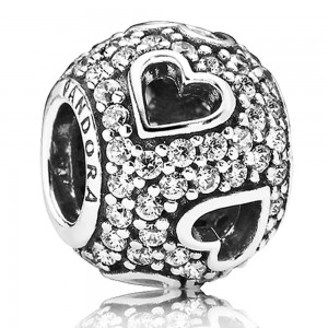 Pandora Charm-Captivated By Love-Cubic Zirconia Outlet