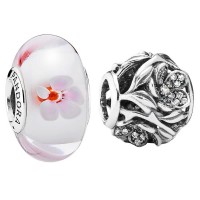 Pandora Charm-Cherry Blossom Floral-Silver Outlet Pandora Charm-Cherry Blossom Floral-Silver Outlet