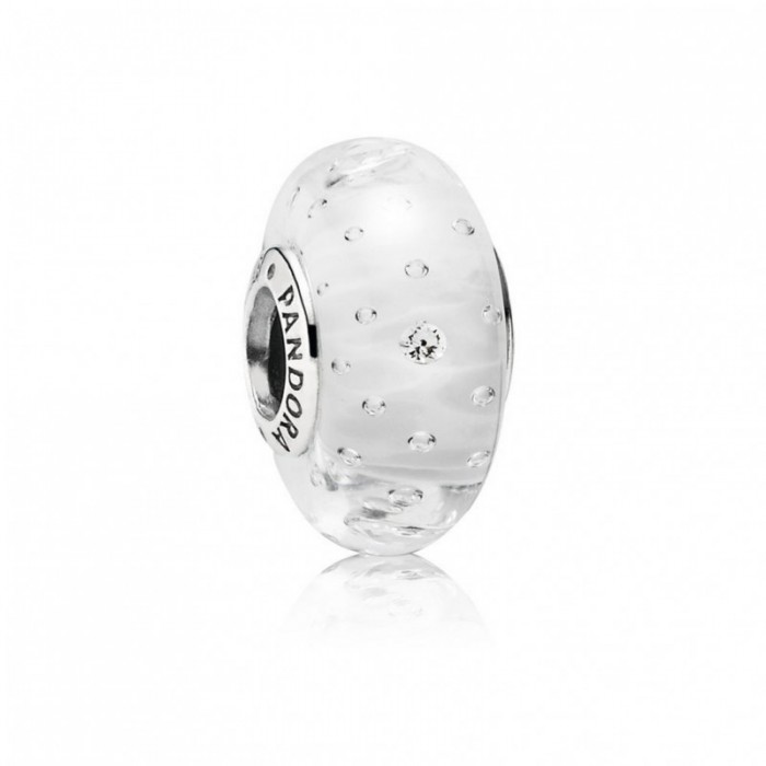 Pandora Charm-Clear Effervescence-Murano Glass Clear CZ Outlet