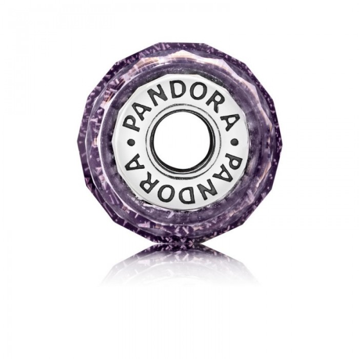 Pandora Charm-Dark Purple Shimmer-Murano Glass Outlet