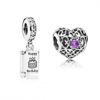 Pandora Charm-February Birthday Birthstone Outlet Pandora Charm-February Birthday Birthstone Outlet