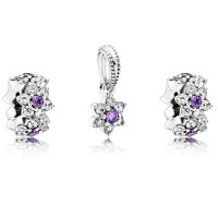 Pandora Charm-Forget Me Not Floral-CZ-Silver Outlet Pandora Charm-Forget Me Not Floral-CZ-Silver Outlet