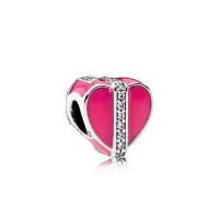 Pandora Charm-Gifts Love-Magenta Enamel-Clear CZ Outlet Pandora Charm-Gifts Love-Magenta Enamel-Clear CZ Outlet