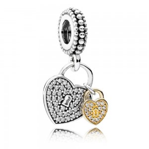Pandora Charm-Love Locked-Pave CZ-Silver Outlet