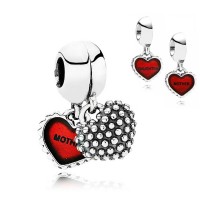 Pandora Charm-Mother Daughter Red Heart Family-Enamel Outlet Pandora Charm-Mother Daughter Red Heart Family-Enamel Outlet