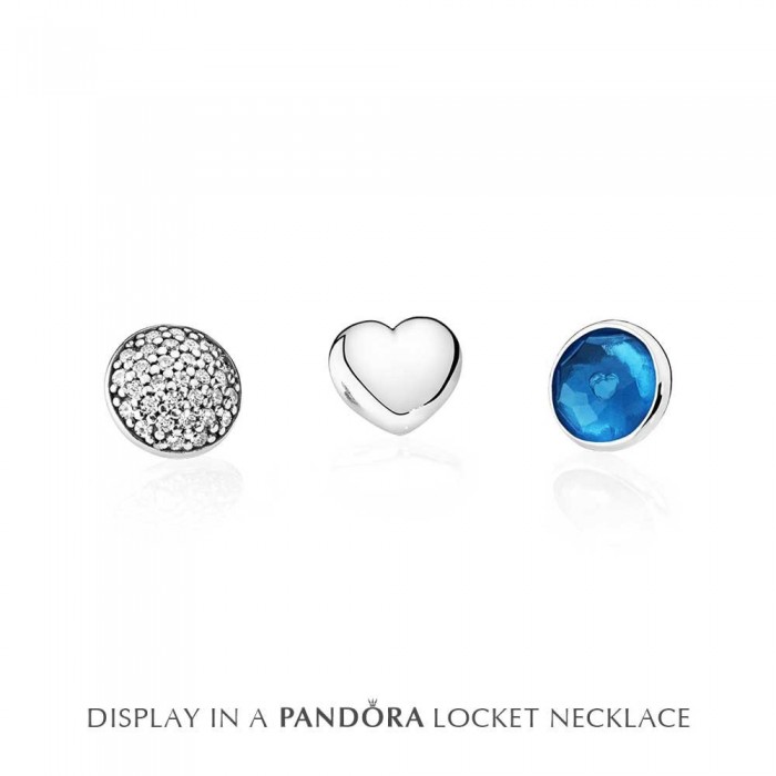 Pandora Charm-Petite Memories December Blue Crystal Birthstone Locket Outlet