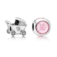 Pandora Charm-Pink Baby Pram Baby-Cubic Zirconia Outlet Pandora Charm-Pink Baby Pram Baby-Cubic Zirconia Outlet