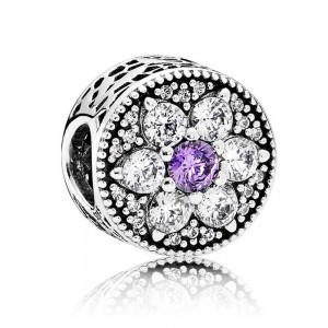 Pandora Charm-Purple Elegance Floral-Cubic Zirconia Outlet