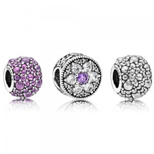 Pandora Charm-Shimme Droplets Floral-Cubic Zirconia Outlet