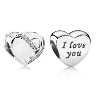 Pandora Charm-Silver Ribbon Of Love-CZ Outlet Pandora Charm-Silver Ribbon Of Love-CZ Outlet