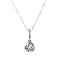 Pandora Necklace-Beloved Mother Family-Clear CZ-Silver Outlet Pandora Necklace-Beloved Mother Family-Clear CZ-Silver Outlet