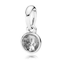 Pandora Necklace-April Droplet Rock Crystal Birthstone Pendant Outlet Pandora Necklace-April Droplet Rock Crystal Birthstone Pendant Outlet