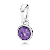 Pandora Necklace-February Birthstone Amethyst Droplet Pendant Outlet Pandora Necklace-February Birthstone Amethyst Droplet Pendant Outlet