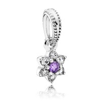 Pandora Necklace-Forget Me Not Floral Pendant-Pave CZ Outlet Pandora Necklace-Forget Me Not Floral Pendant-Pave CZ Outlet