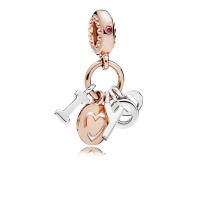 Pandora Necklace-I Love You Dangle-Rose Red CZ Outlet Pandora Necklace-I Love You Dangle-Rose Red CZ Outlet
