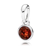 Pandora Necklace-January Birthstone Garnet Droplet Birthstone Pendant Outlet Pandora Necklace-January Birthstone Garnet Droplet Birthstone Pendant Outlet