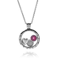 Pandora Necklace-July Petite Memories Birthstone Locket-Silver Outlet Pandora Necklace-July Petite Memories Birthstone Locket-Silver Outlet
