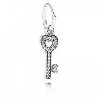 Pandora Necklace-Key Dropper Pendant-Cubic Zirconia-Silver Outlet Pandora Necklace-Key Dropper Pendant-Cubic Zirconia-Silver Outlet