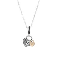 Pandora Necklace-Love Locks Pendant Outlet Pandora Necklace-Love Locks Pendant Outlet