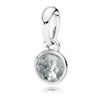 Pandora Necklace-March Birthstone Light Blue Crystal Droplet Pendant Outlet Pandora Necklace-March Birthstone Light Blue Crystal Droplet Pendant Outlet