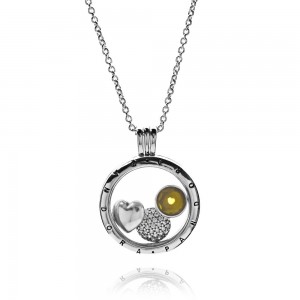 Pandora Necklace-November Petite Memories Birthstone Locket Outlet