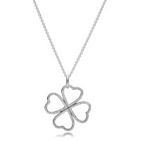 Pandora Necklace-Petals Of Love Pendant-Pave CZ Outlet Pandora Necklace-Petals Of Love Pendant-Pave CZ Outlet