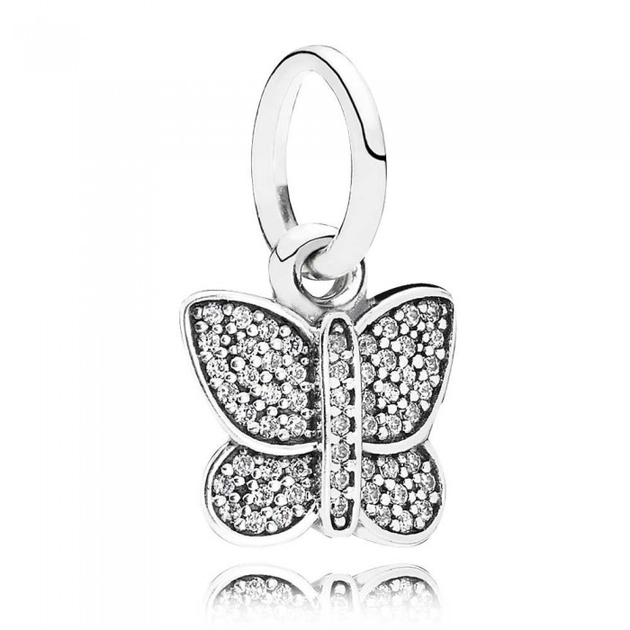 Pandora Necklace-Silver Butterfly Pendant Outlet