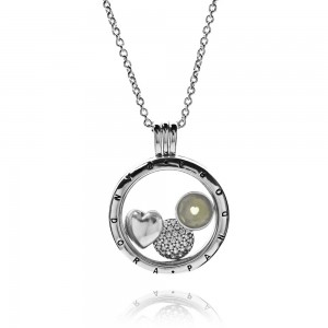 Pandora Necklace-Silver June Petite Memories Birthstone Locket-Silver Outlet