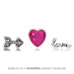 Pandora Necklace-Silver Petite Memories Floating Love Heart Locket Outlet