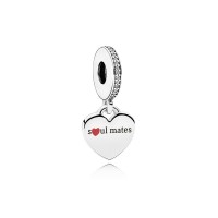 Pandora Necklace-Soulmates Dangle-Burgundy Black Enamel Outlet Pandora Necklace-Soulmates Dangle-Burgundy Black Enamel Outlet