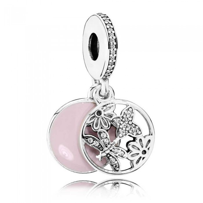 Pandora Necklace-Sp Time Floral Pendant-Silver Outlet