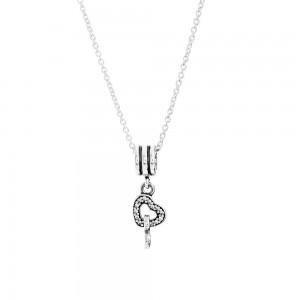 Pandora Necklace-Tertwined Hearts Love Pendant Outlet