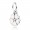 Pandora Necklace-White Primrose Floral Pendant-Cubic Zirconia-Enamel Outlet