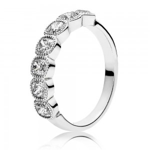 Pandora Ring-Allu Cushion-Cubic Zirconia-Silver Outlet