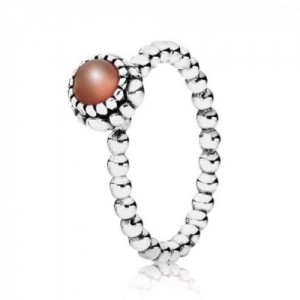 Pandora Ring-Carnelian July Birthstone-Silver Outlet