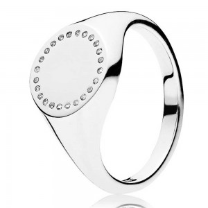 Pandora Ring-Circle Signet-Silver Outlet