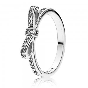 Pandora Ring-Delicate Bow-Silver Outlet